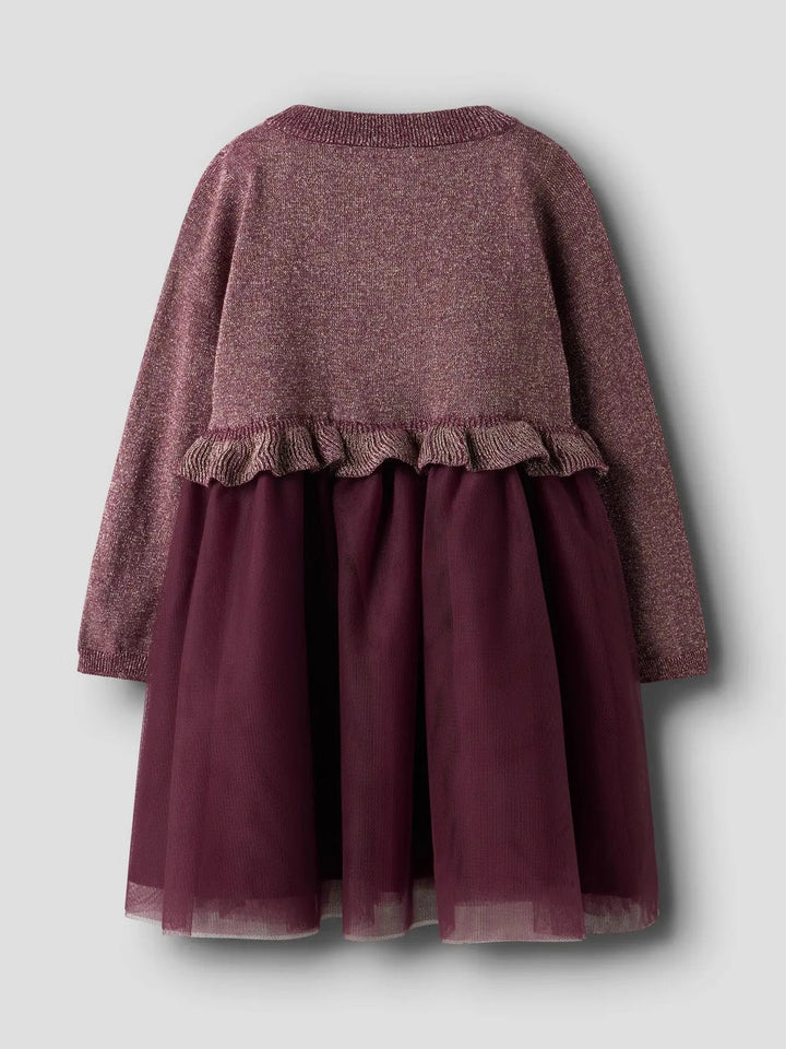 Name It - Nmfrefraja Ls Knit Dress - 4874782 Burgundy Kjoler