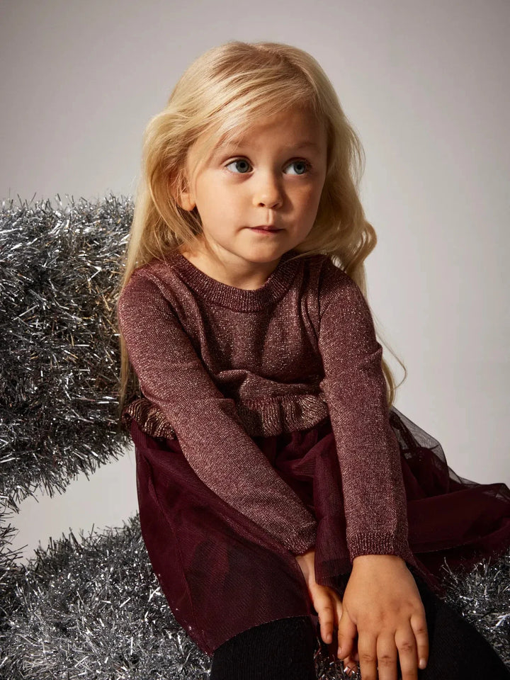 Name It - Nmfrefraja Ls Knit Dress - 4874782 Burgundy Kjoler