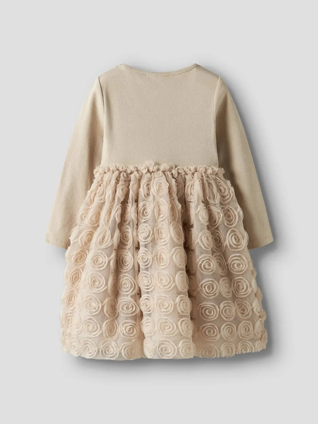 Name It - Nmfsykia Tulle Ls Dress - 4888967 Cement Kjoler
