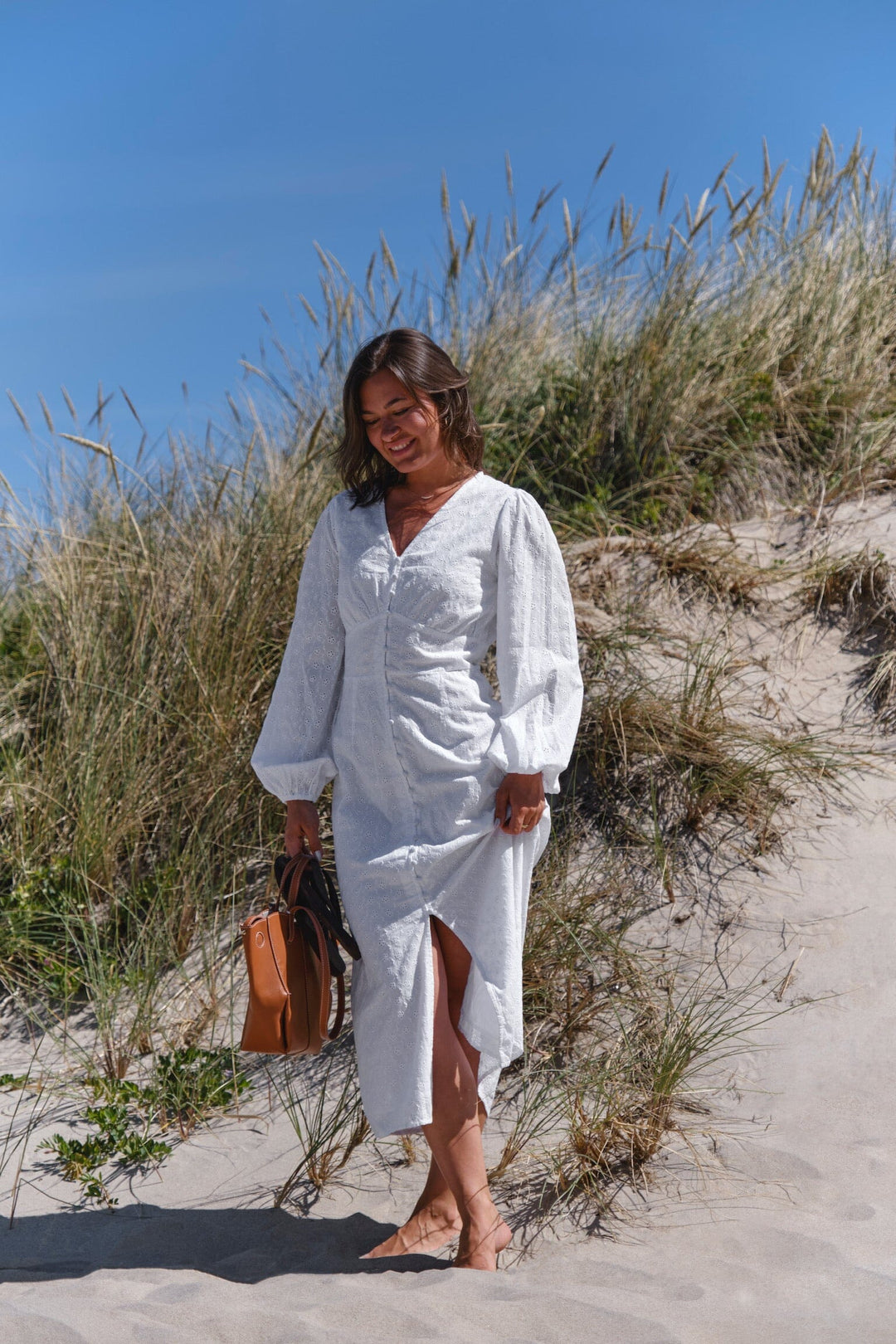 Neo Noir - Alto Embroidery Dress 166017 - 120 - White Kjoler