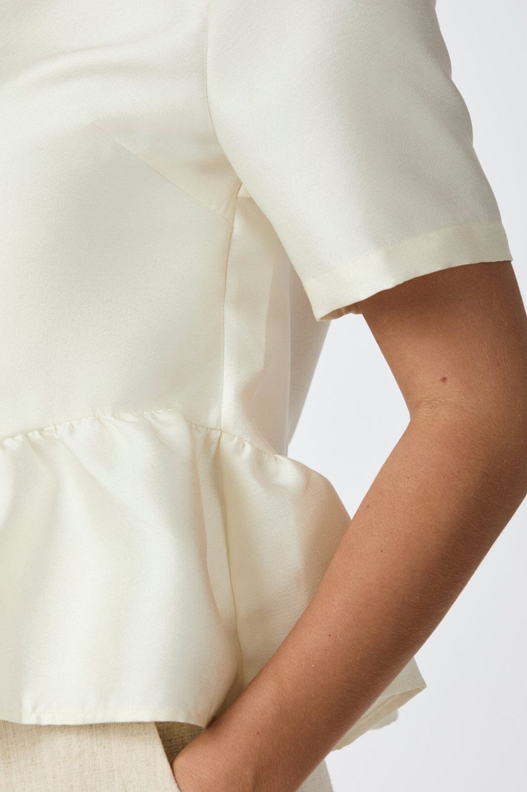 Neo Noir - Alva Dull Satin Blouse 165748 - 124 - Ivory