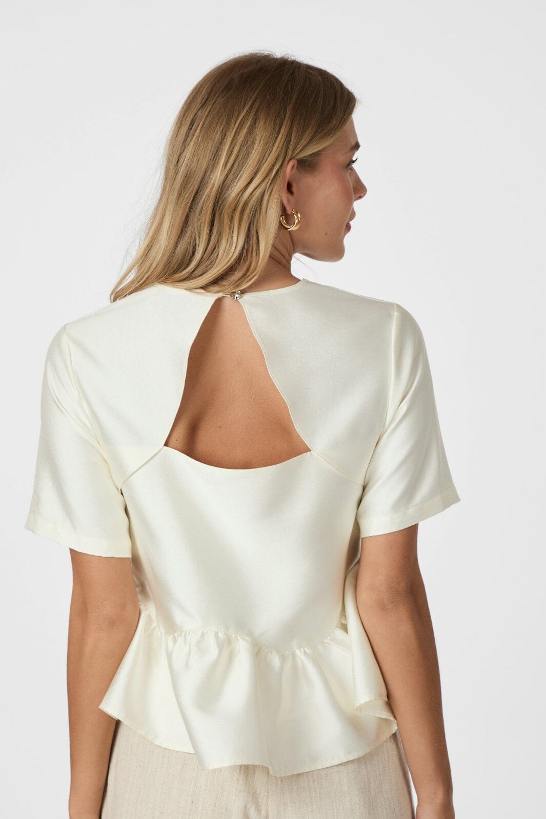 Neo Noir - Alva Dull Satin Blouse 165748 - 124 - Ivory