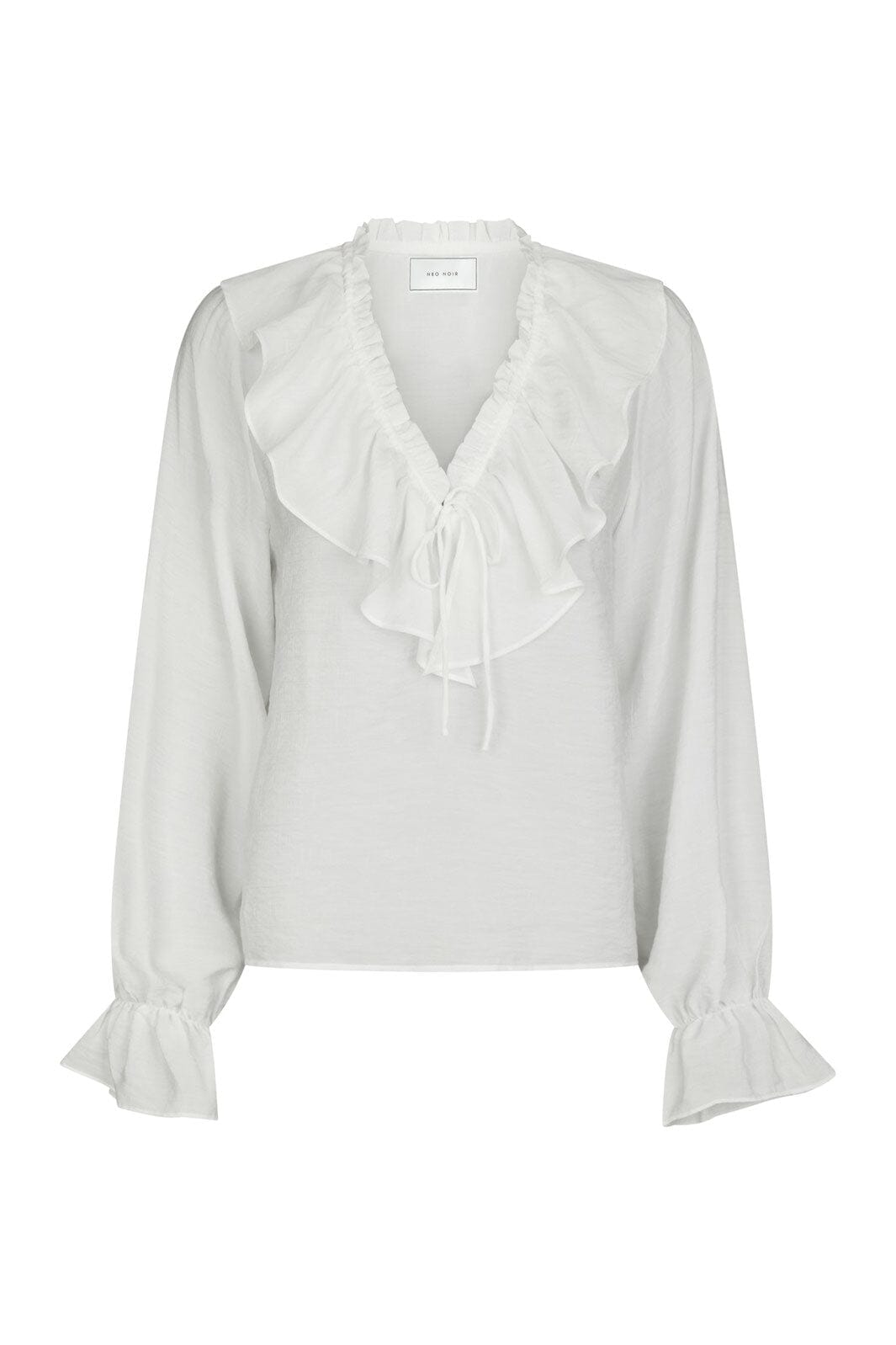 Neo Noir - Aminea Ruffle Blouse 166338 - 120 - White
