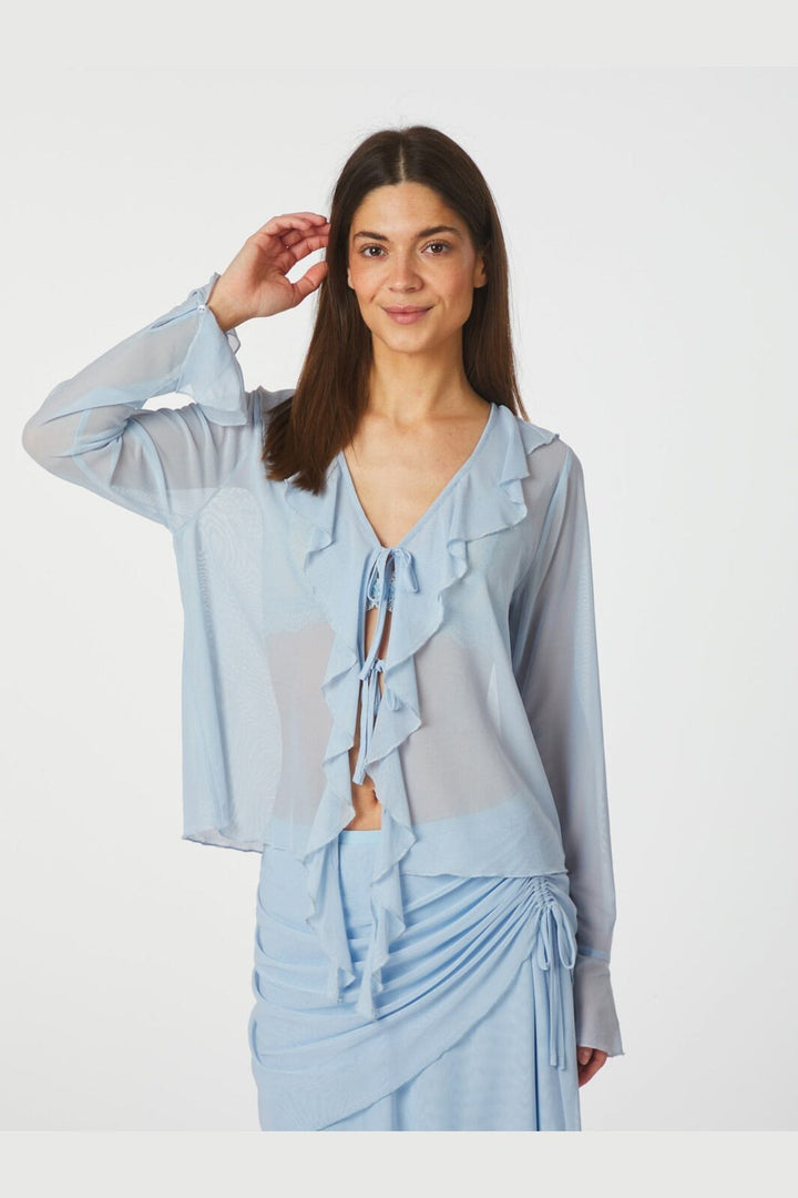 Neo Noir - Anika Mesh Blouse 165644 - 145 - Light Blue