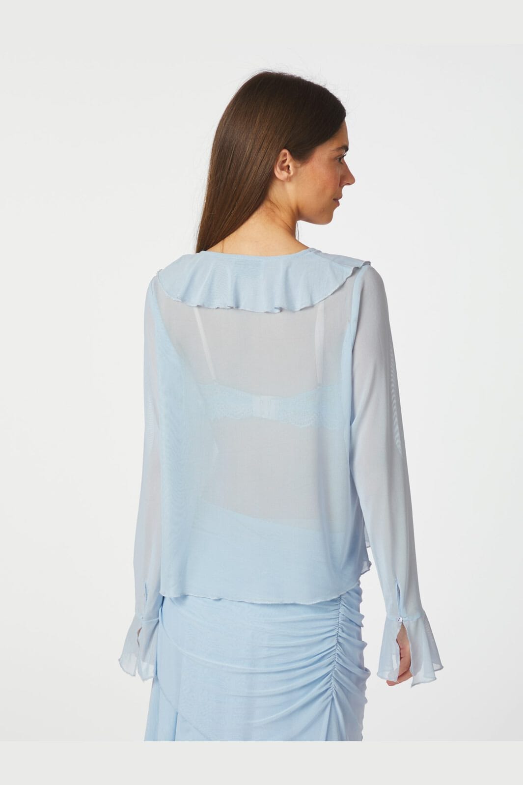 Neo Noir - Anika Mesh Blouse 165644 - 145 - Light Blue