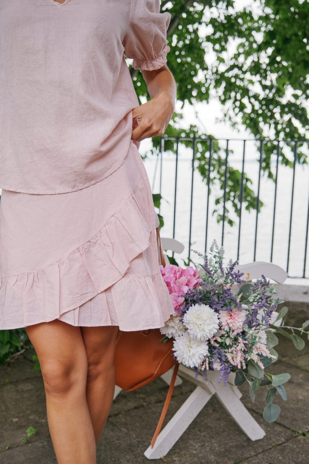 Neo Noir - Bekka Linen Skirt - Rose Smoke Nederdele