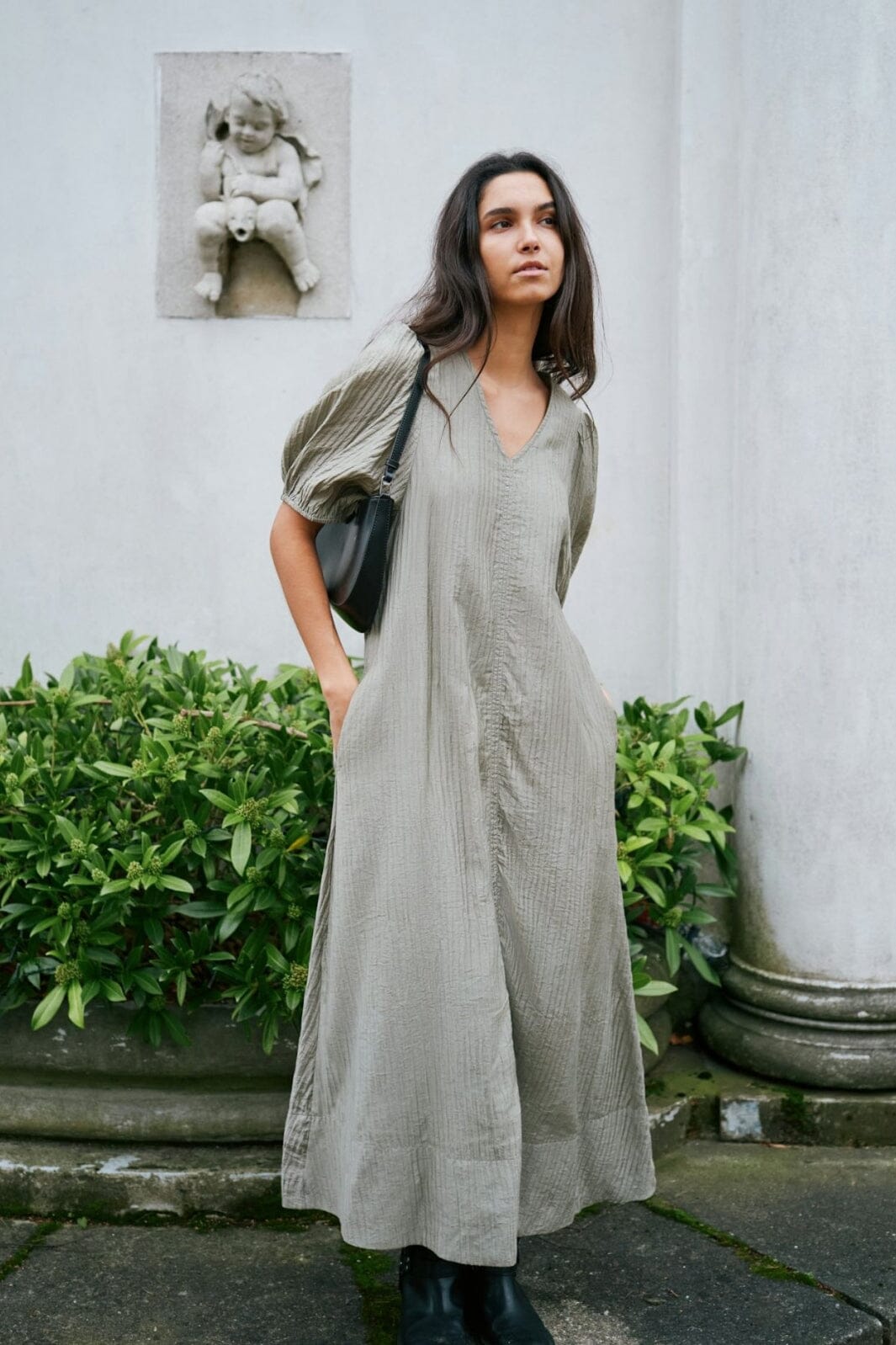 Neo Noir - Bobbie Crepe Dress 164459 - Smoke Green Kjoler