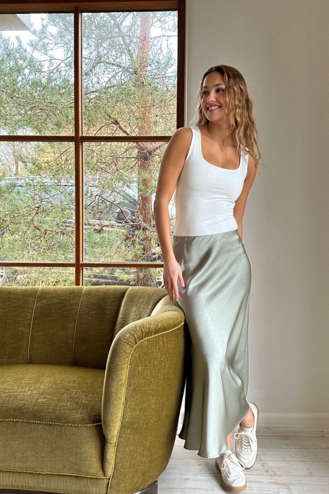 Neo Noir - Bovary Skirt - Smoke Green Nederdele