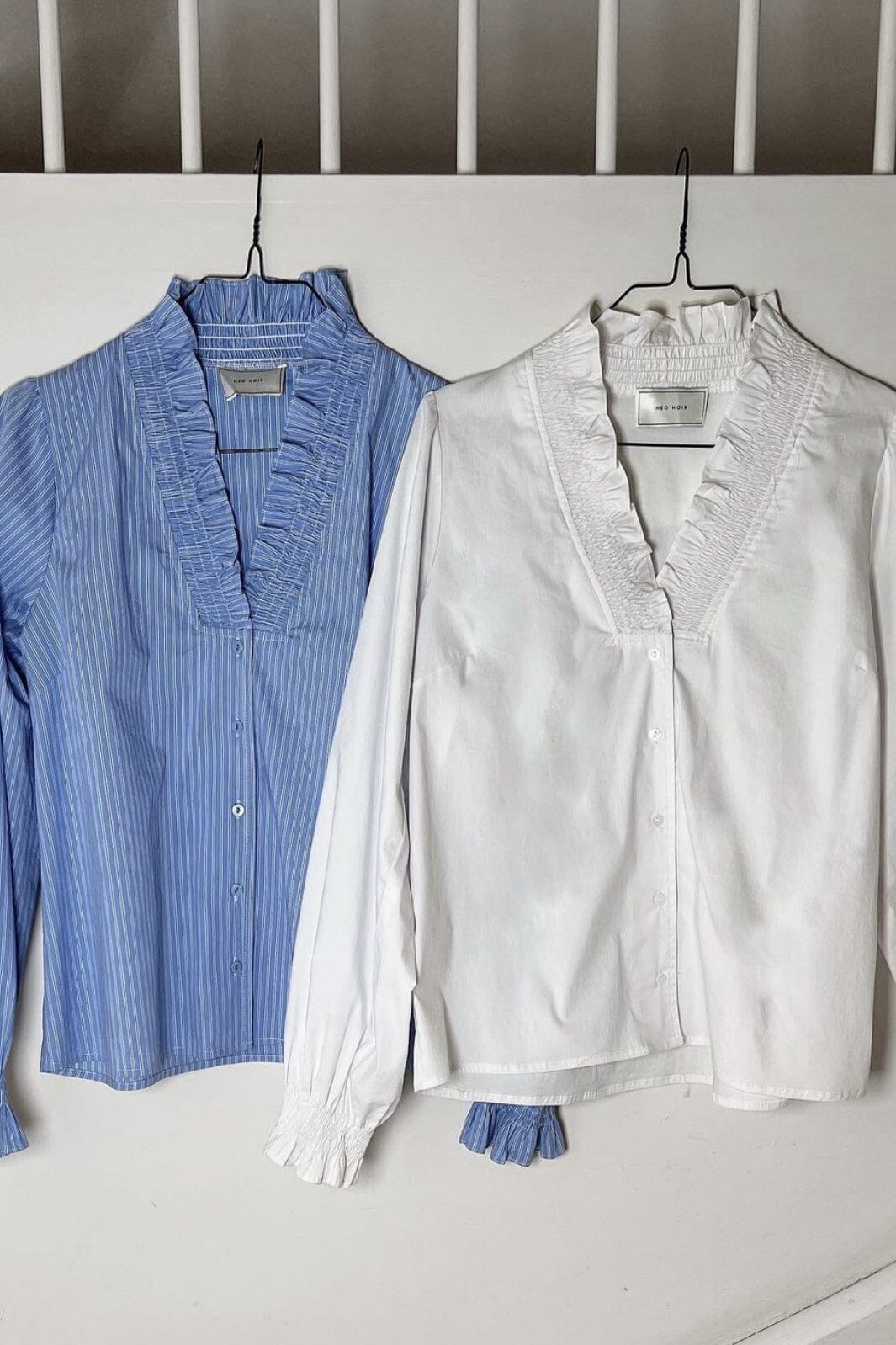 Neo Noir - Brielle Stripe Shirt - Light Blue Skjorter