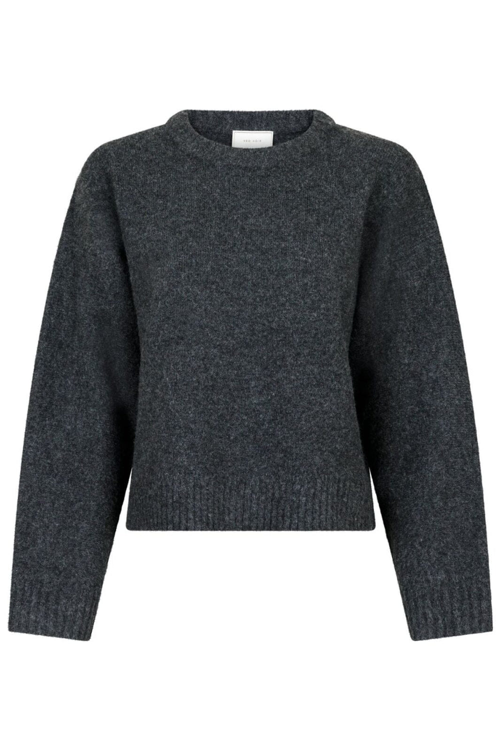 Neo Noir - Detri Solid Knit Blouse - Antracit Bluser