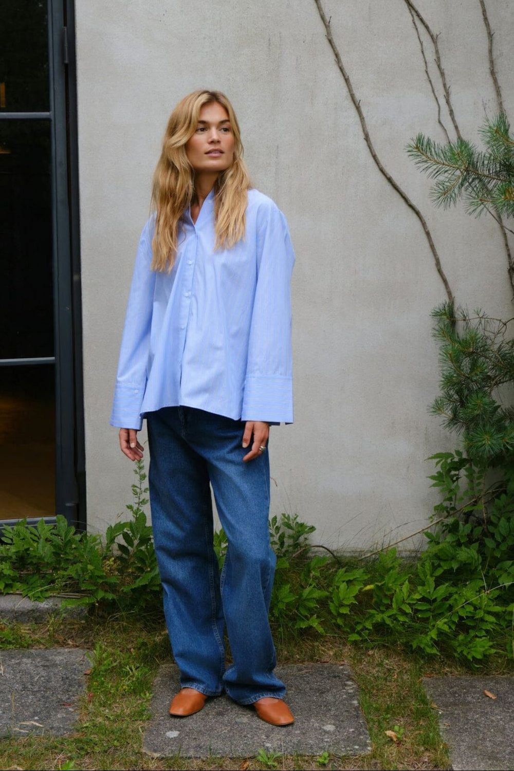 Neo Noir - Dita Twin Stripe Shirt 166500 - 145 - Light Blue Skjorter