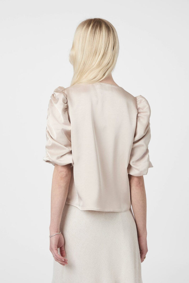 Neo Noir - Elba Heavy Sateen Blouse 165799 - 720 - Champagne