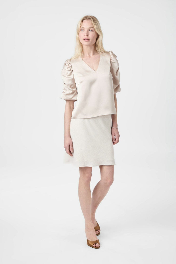 Neo Noir - Elba Heavy Sateen Blouse 165799 - 720 - Champagne