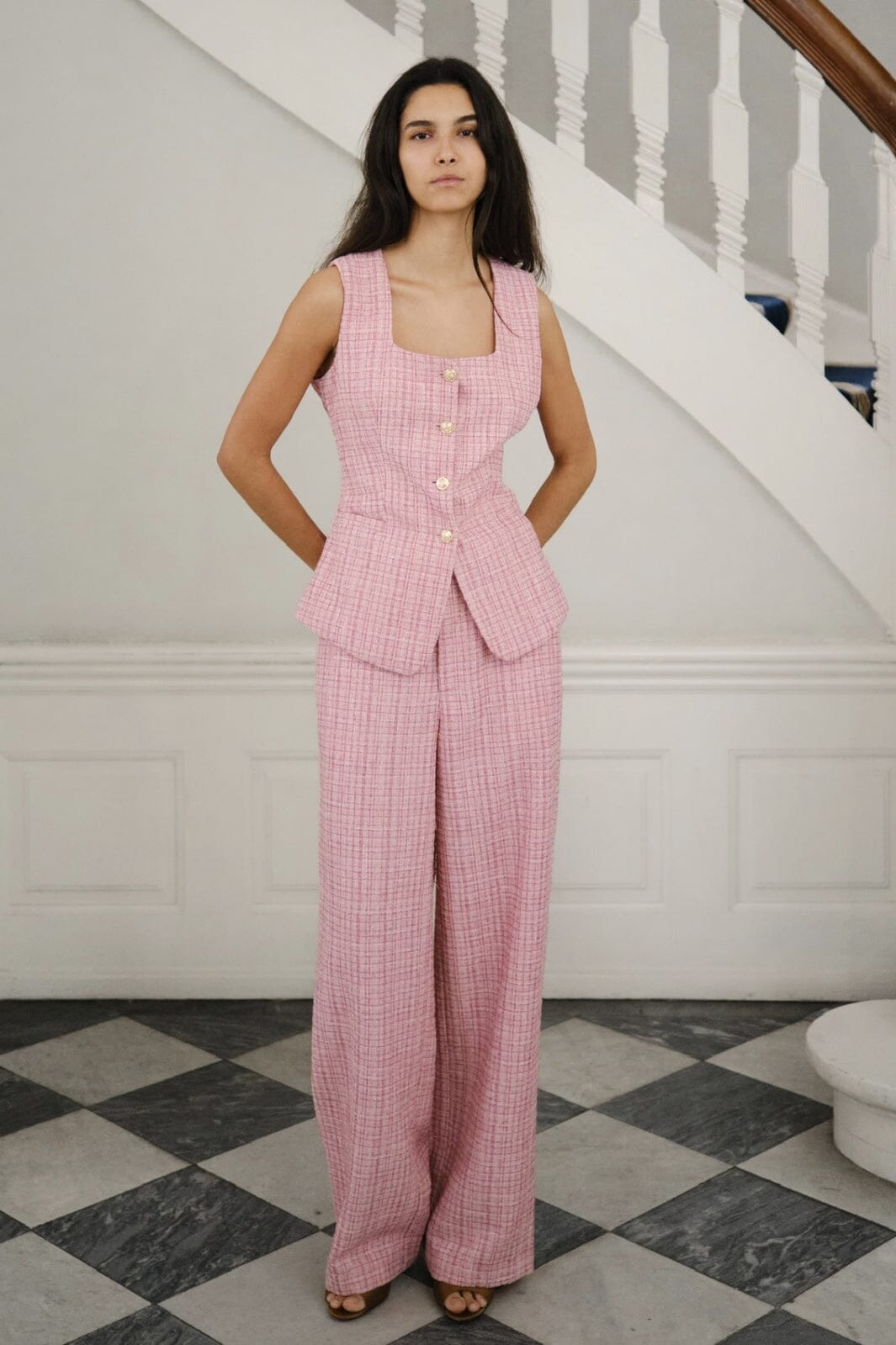 Neo Noir - Emmett Glitz Boucle Pants 165071 - 754 - Light Pink Bukser