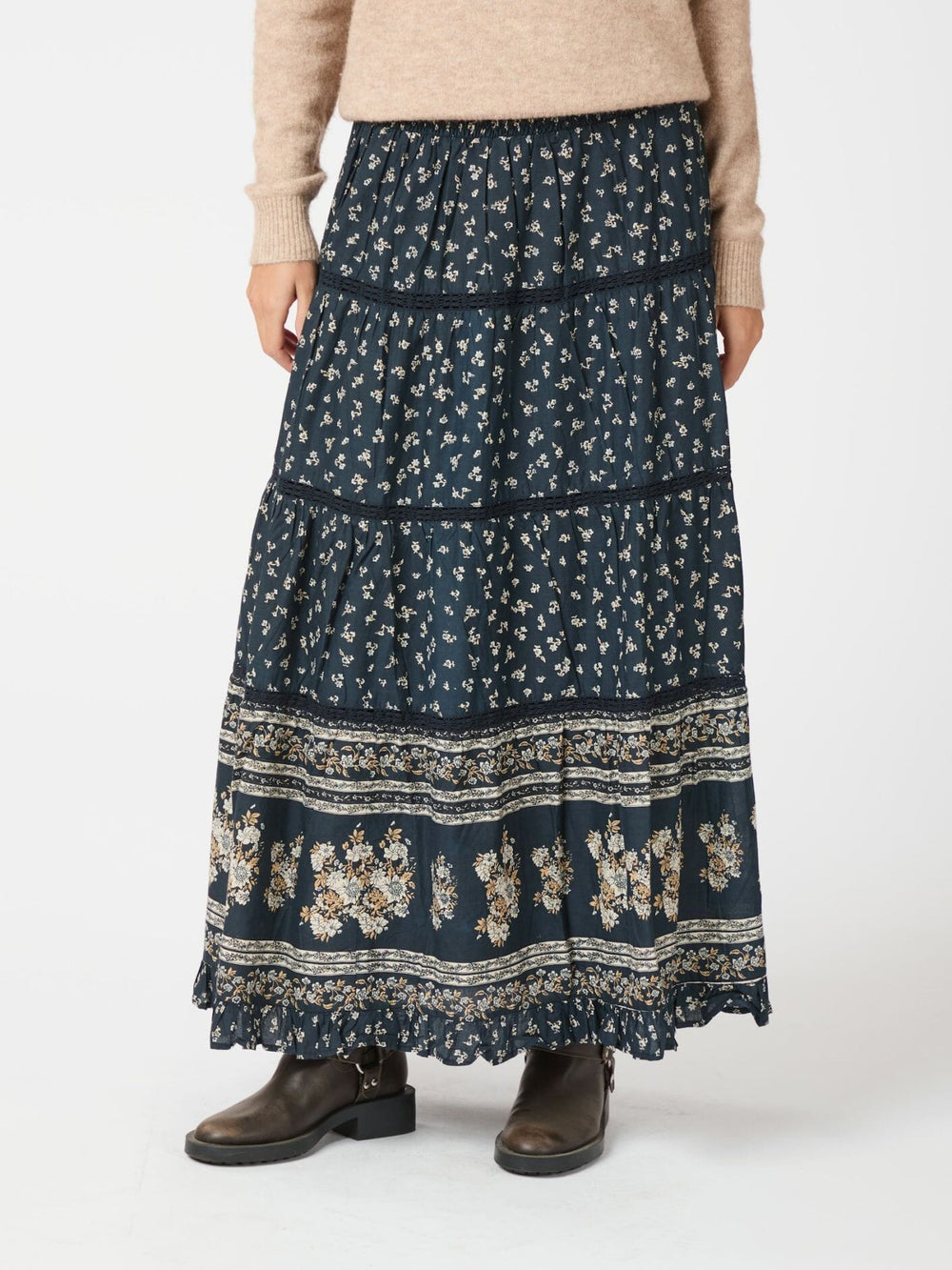 Neo Noir - Felicia Mini Border Skirt 162569 - Camel Nederdele