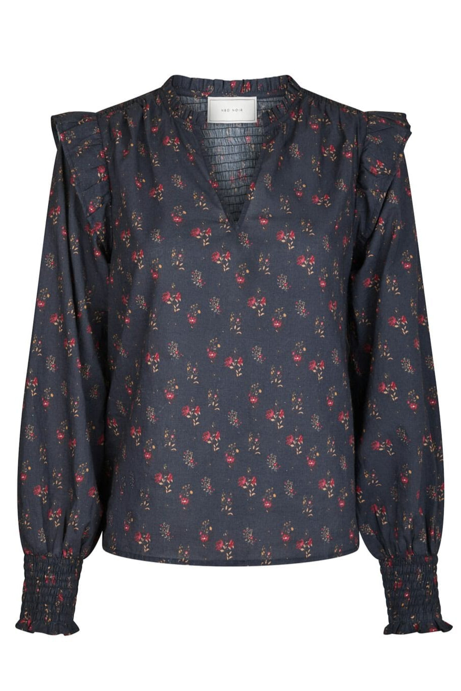 Neo Noir - Filja Fine Print Blouse 166551 - 702 - Dark Navy