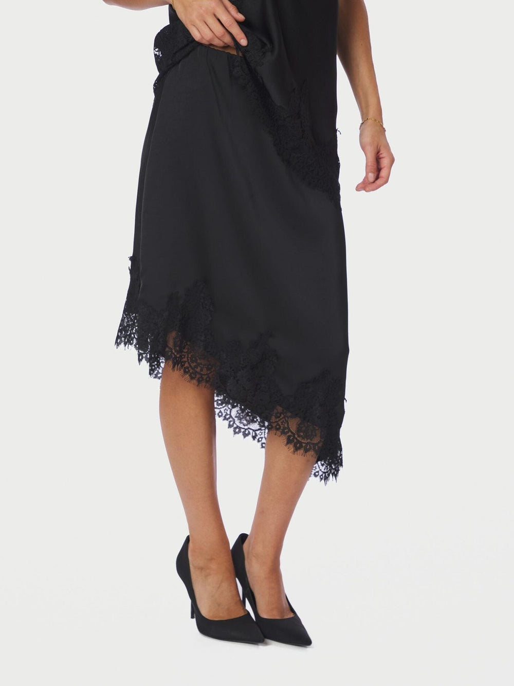 Neo Noir - Fiora Lace Skirt 167417 - 100 - Black Nederdele