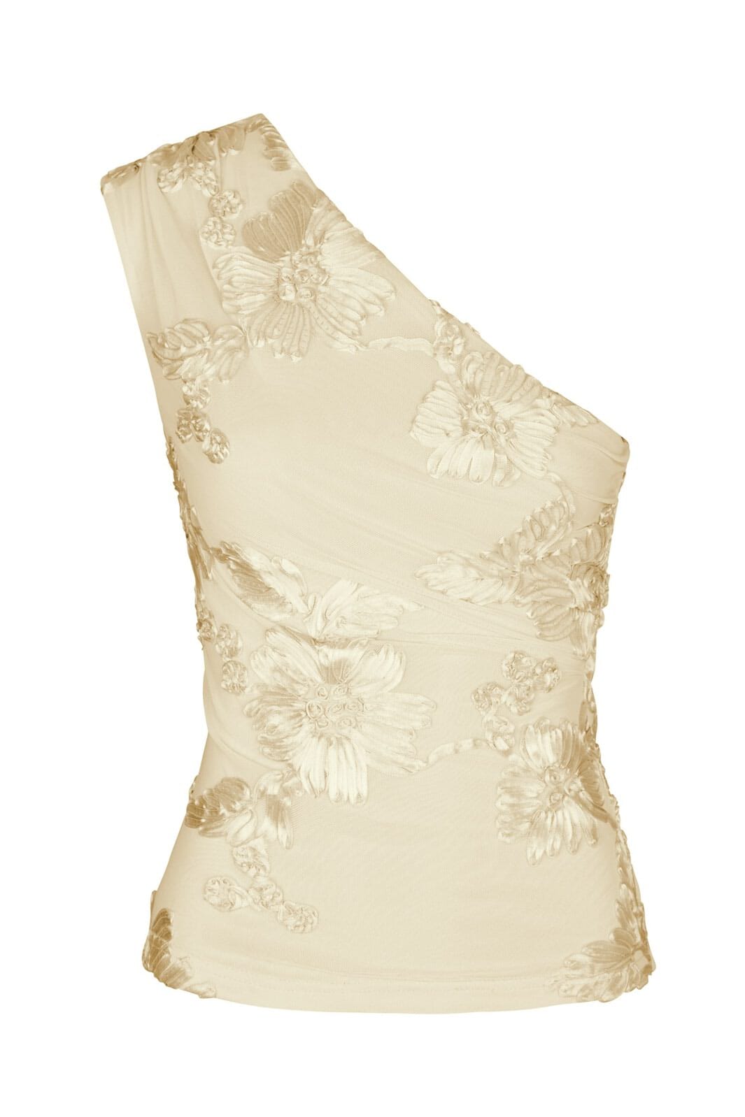 Neo Noir - Florini Big Flower Mesh Top 166166 - 191 - Light Yellow