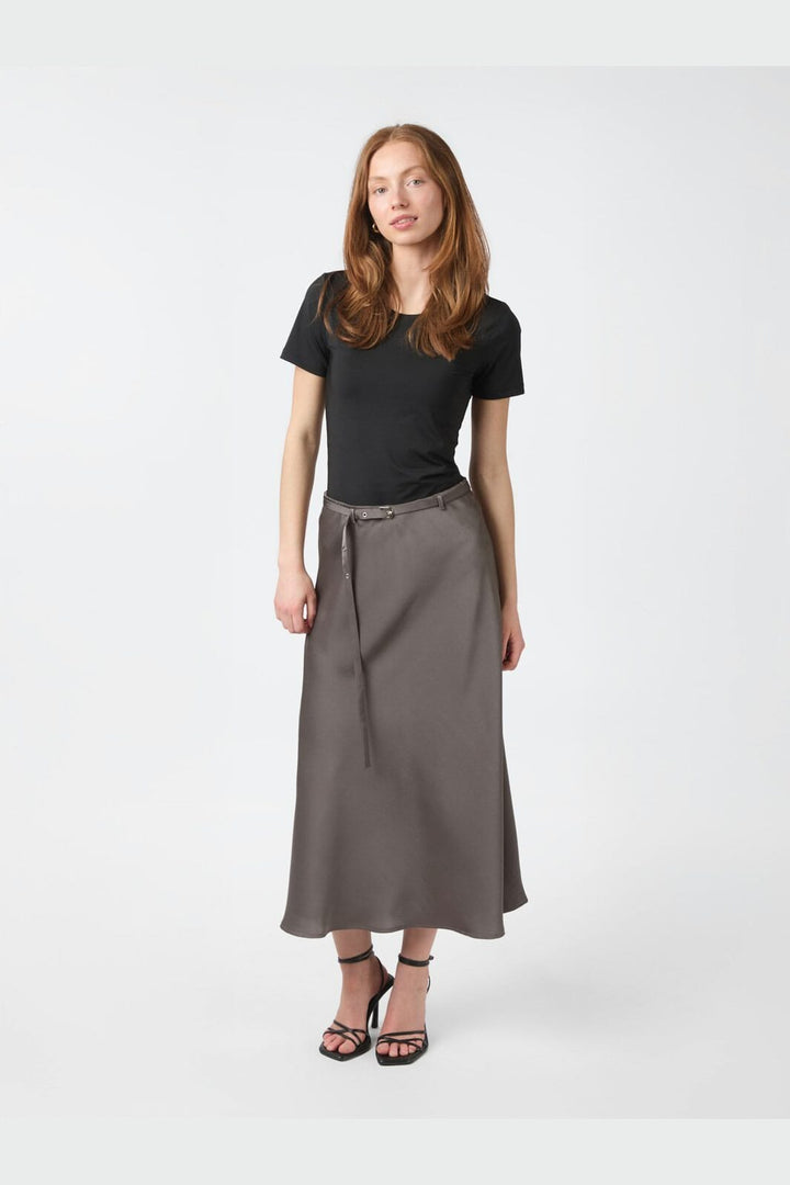 Neo Noir - Innell Heavy Sateen Skirt 165932 - 189 - Warm Grey