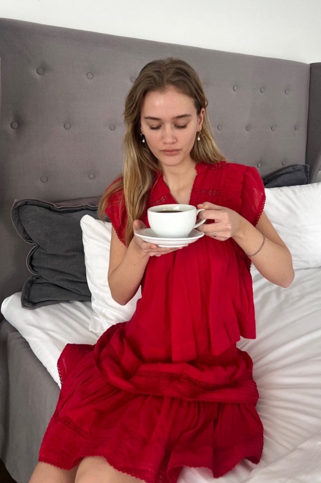 Neo Noir - Jayla S Voile Top - Red Toppe