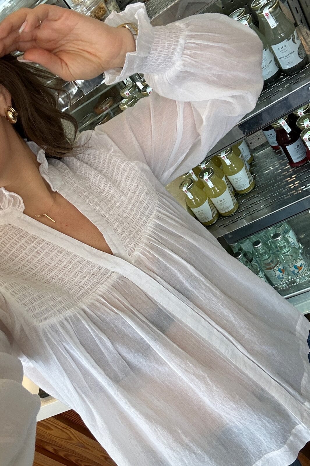 Neo Noir - Jill S Voile Blouse - White Bluser