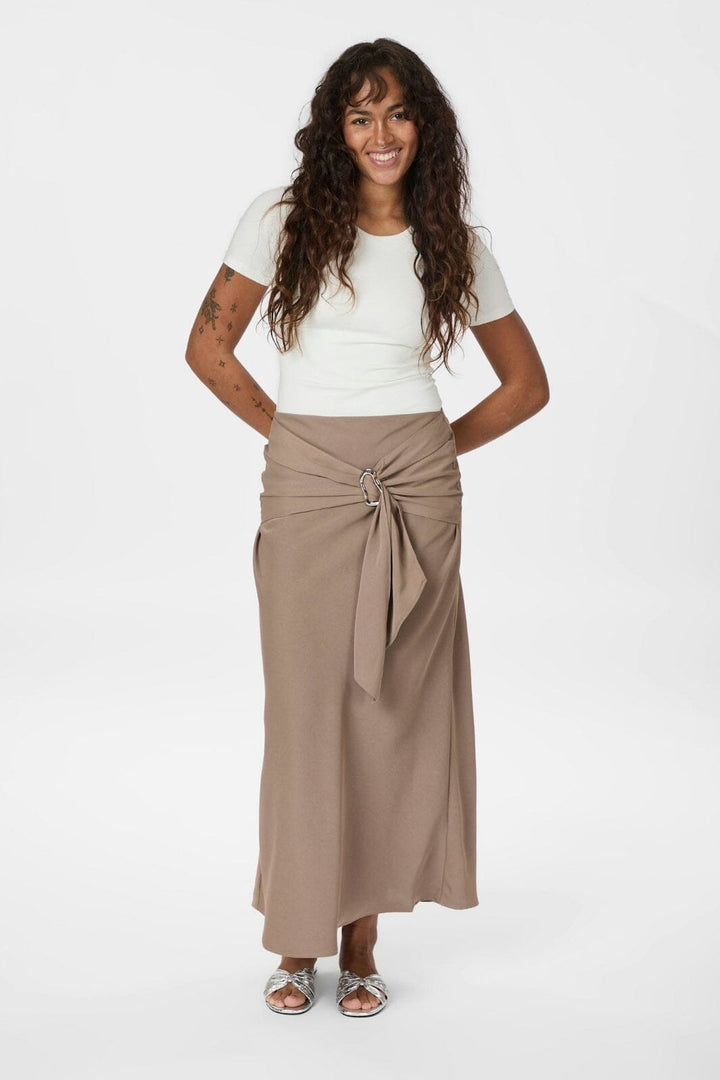 Neo Noir - Kit Dull Sateen Skirt 165565 - 811 - Dark Taupe
