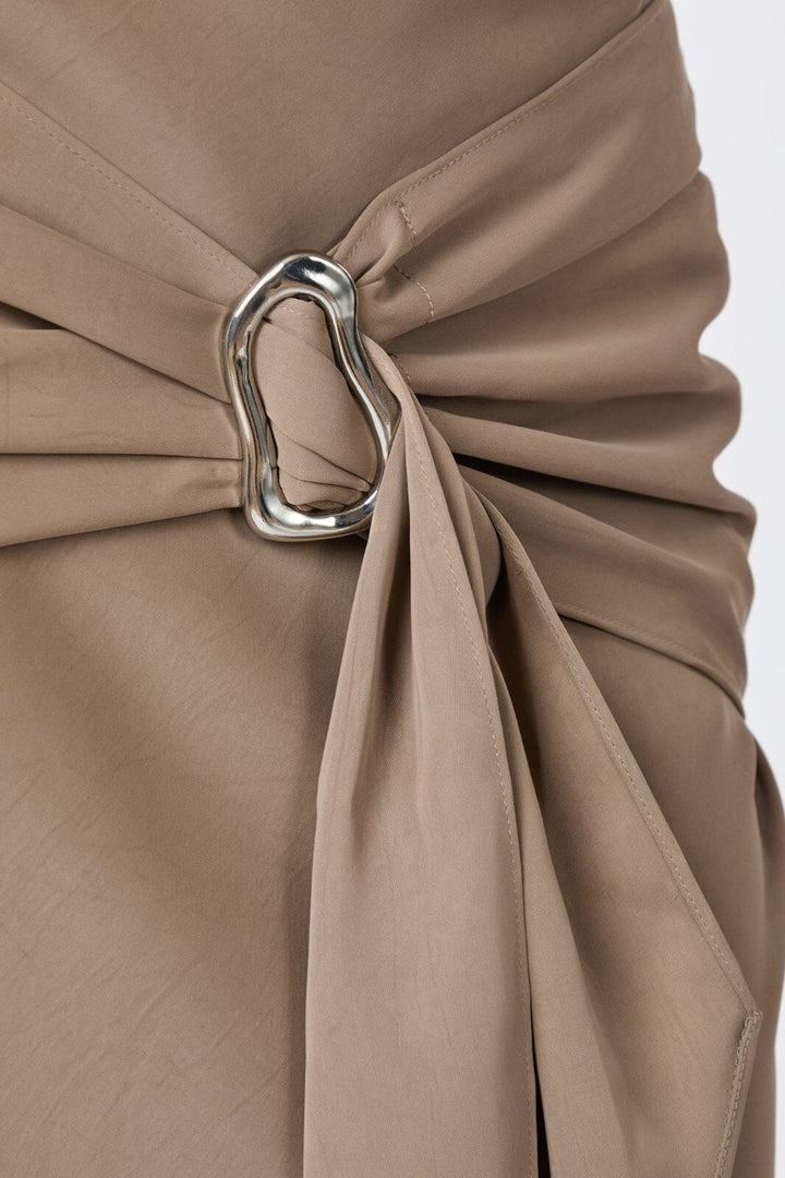 Neo Noir - Kit Dull Sateen Skirt 165565 - 811 - Dark Taupe