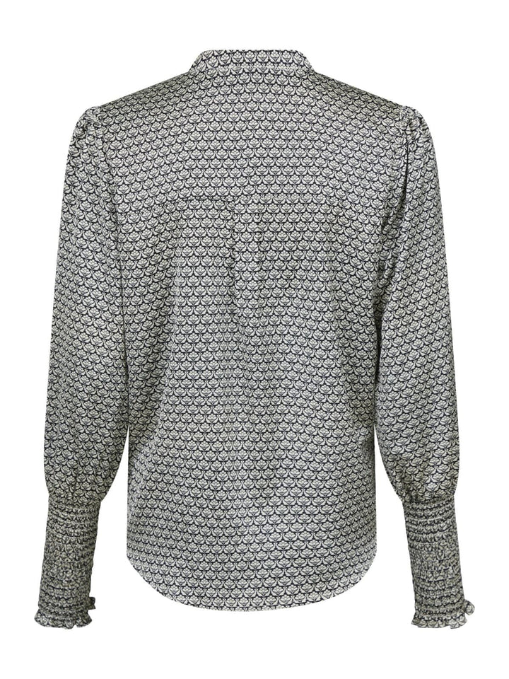 Neo Noir - Landa Graphic Pattern Blouse - Black Bluser