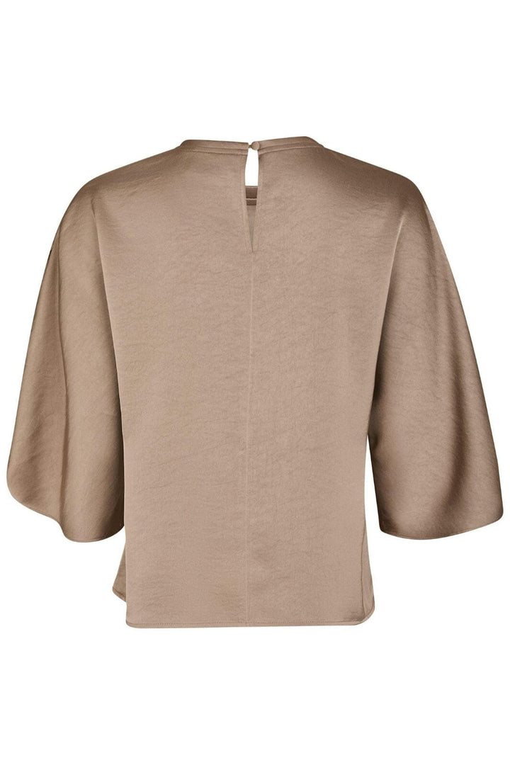 Neo Noir - Liora Heavy Sateen Blouse 165567 - 811 - Dark Taupe