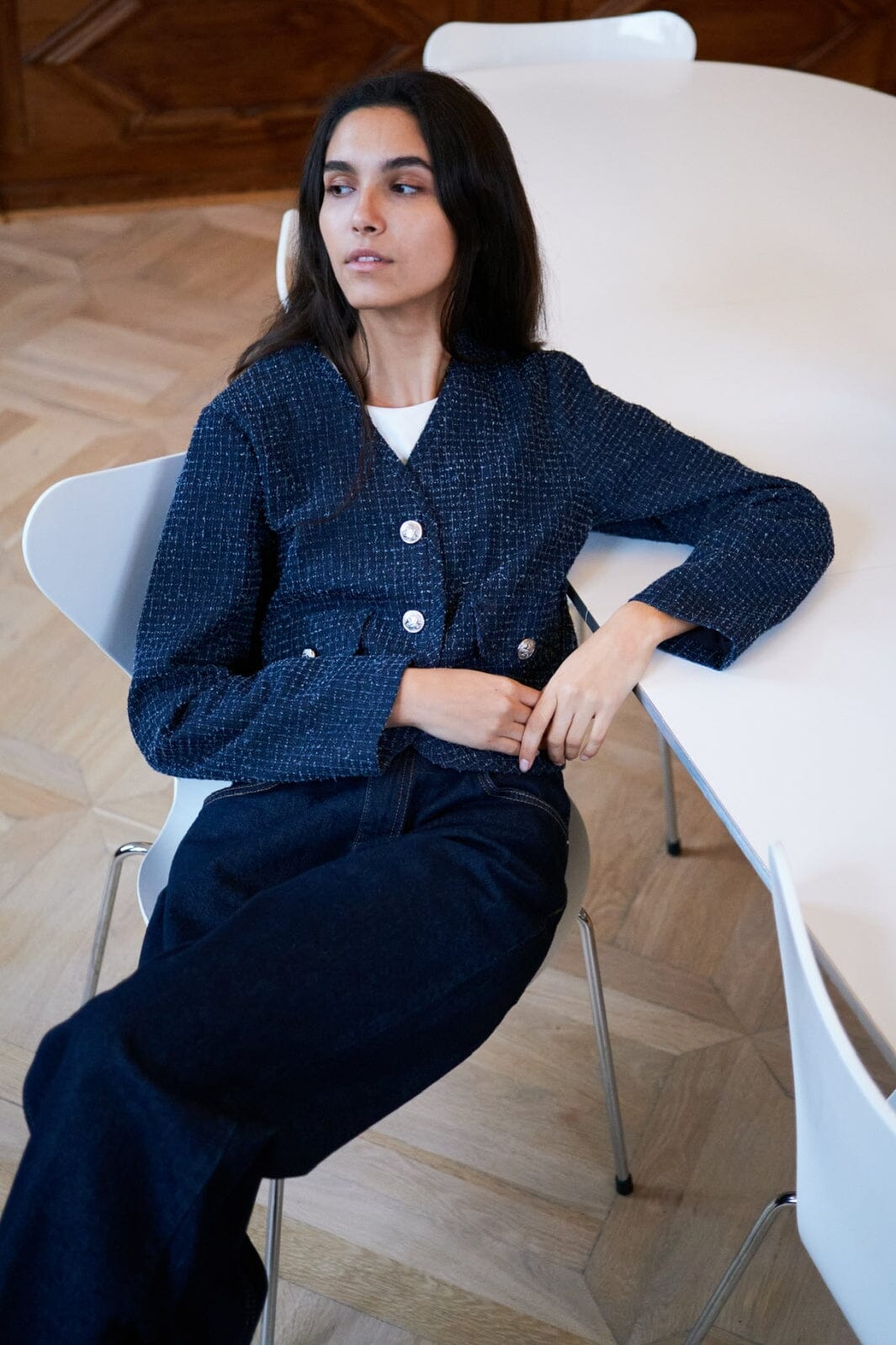 Neo Noir - Manua Denim Structure Jacket 164145 - 534 - Dark Blue Jakker