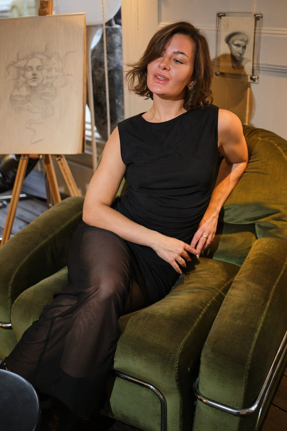 Neo Noir - Marlise Mesh Skirt 166014 - 100 - Black Nederdele