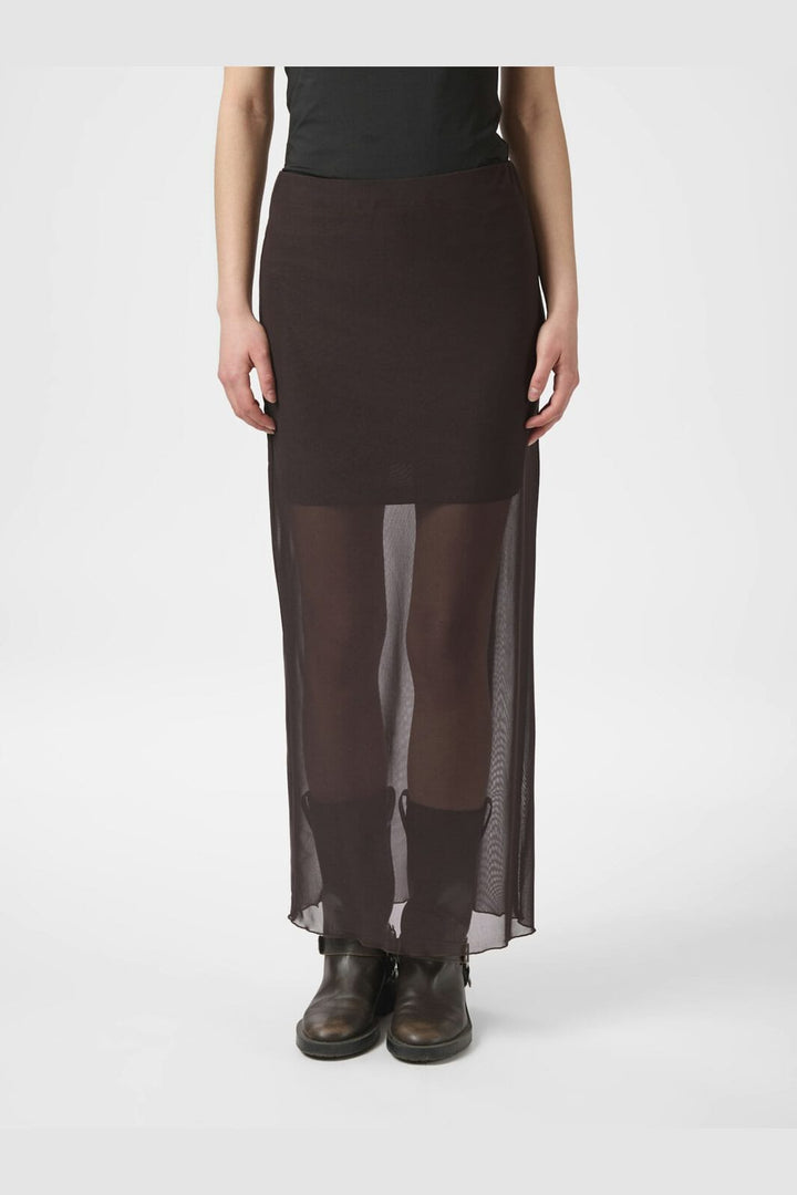 Neo Noir - Marlise Mesh Skirt 166014 - 676 - Dark Brown