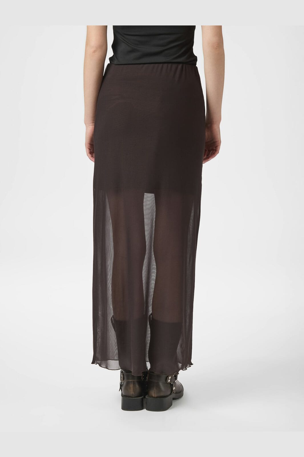Neo Noir - Marlise Mesh Skirt 166014 - 676 - Dark Brown