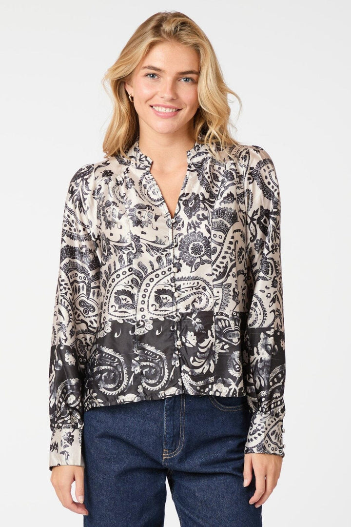 Neo Noir - Massima Deco Paisley Blouse 164308 - Creme Bluser
