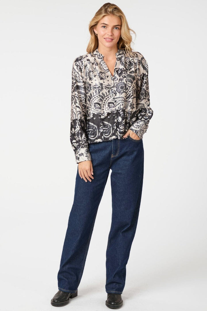 Neo Noir - Massima Deco Paisley Blouse 164308 - Creme Bluser