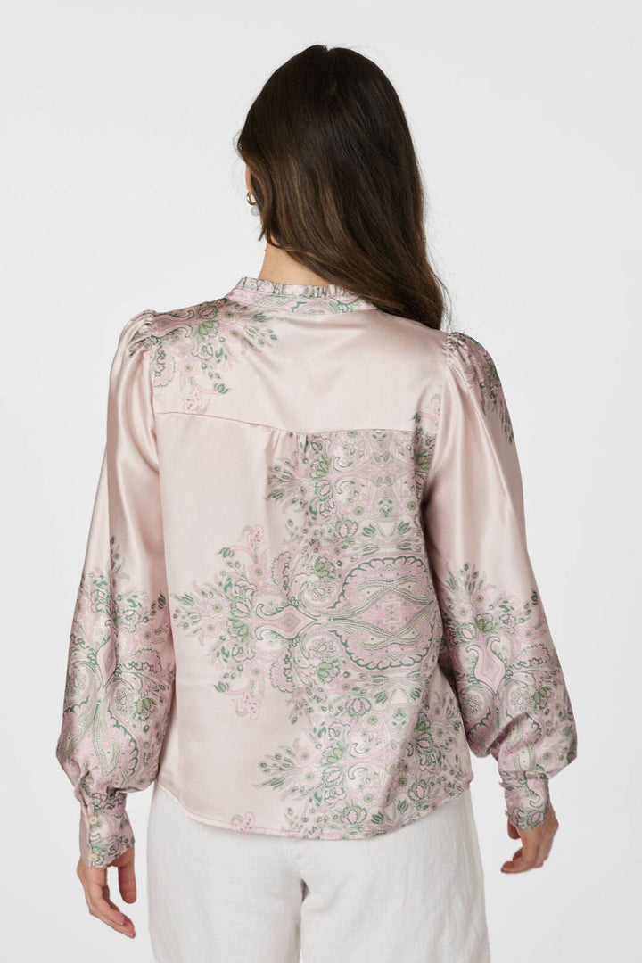 Neo Noir - Massima Paisley Border Blouse 160960 - 165 - Rose