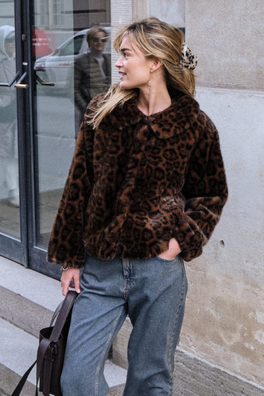 Neo Noir - Melodie Leo Faux Fur Jacket - Dark Brown Jakker