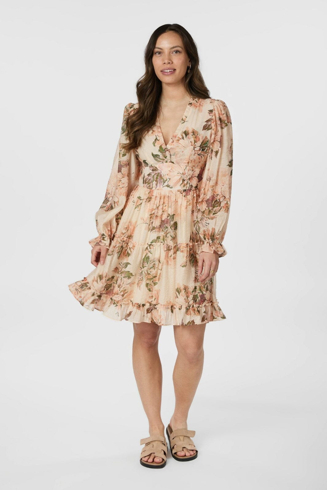 Neo Noir - Miller Mega Floral Dress 166000 - 946 - Peach Blossom