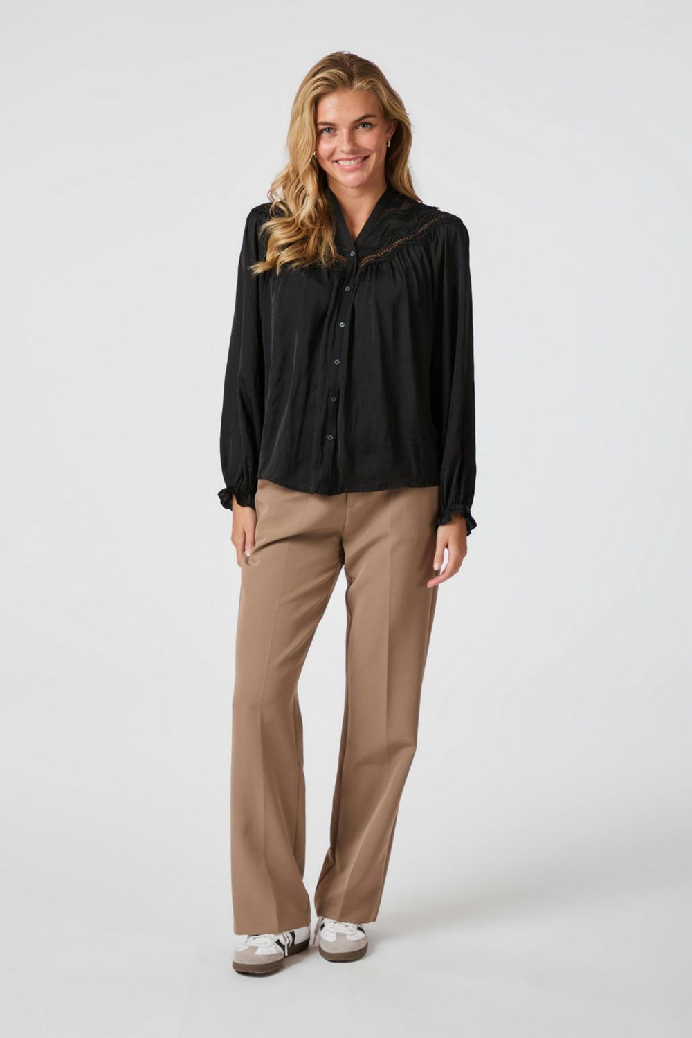 Neo Noir - Minnie Deco Blouse 163724 - Black Bluser