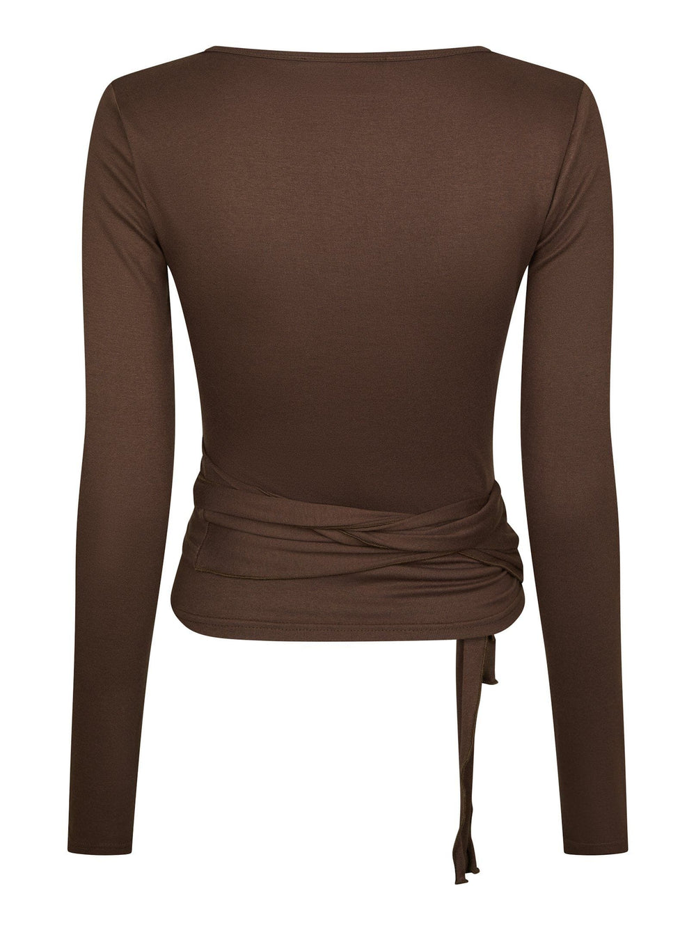 Neo Noir - Nia Jersey Wrap Blouse 165501 - 584 - Chocolate Brown Bluser