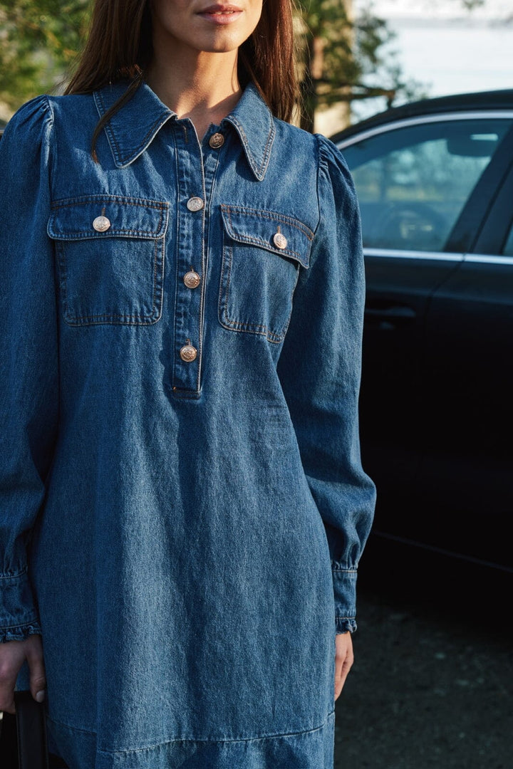 Neo Noir - Nikko Denim Dress 164840 - 140 - Blue Kjoler