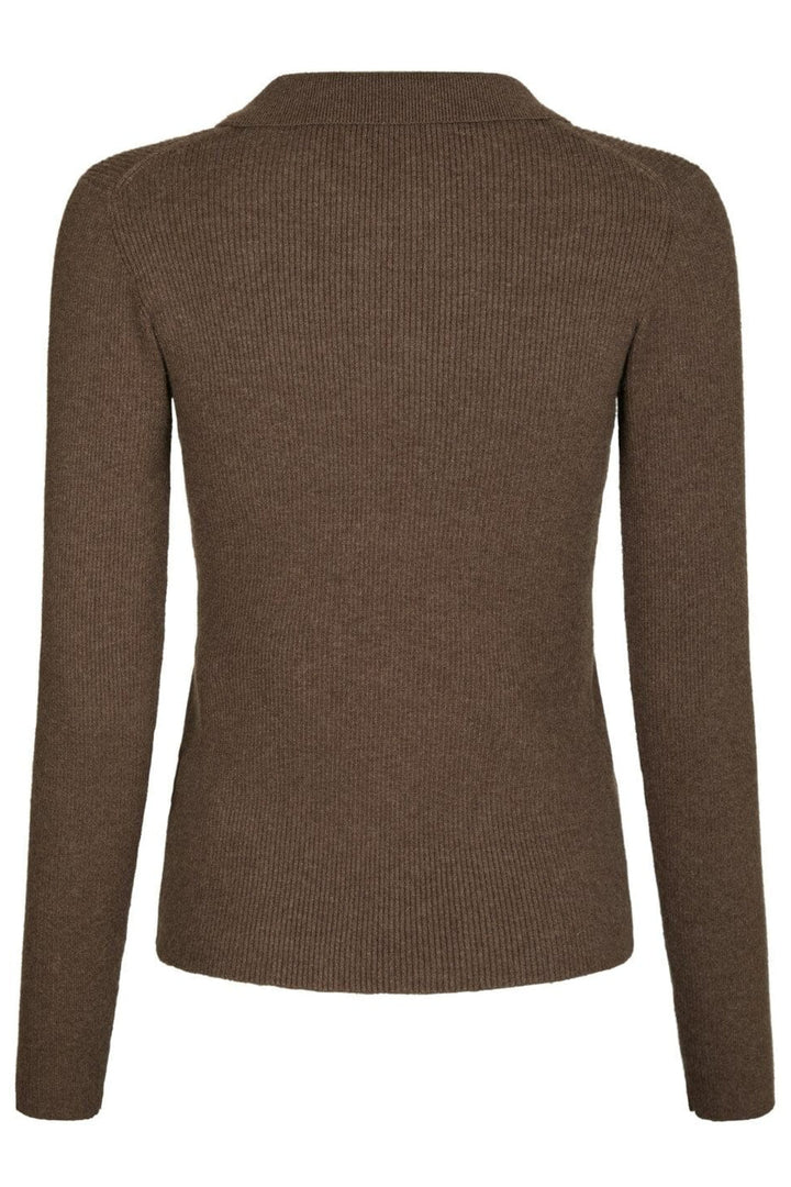 Neo Noir - Panama Knit Blouse 164017 - 205 - Brown Melange