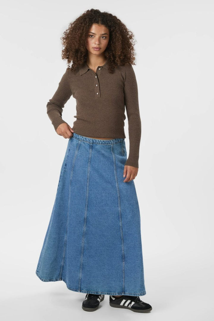 Neo Noir - Panama Knit Blouse 164017 - 205 - Brown Melange