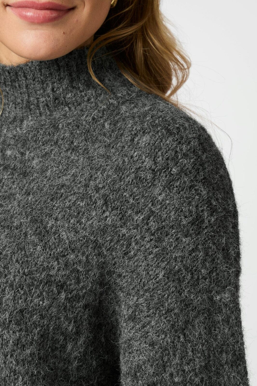 Neo Noir - Paulina Fluffy Knit Blouse 164729 - 132 - Antracit