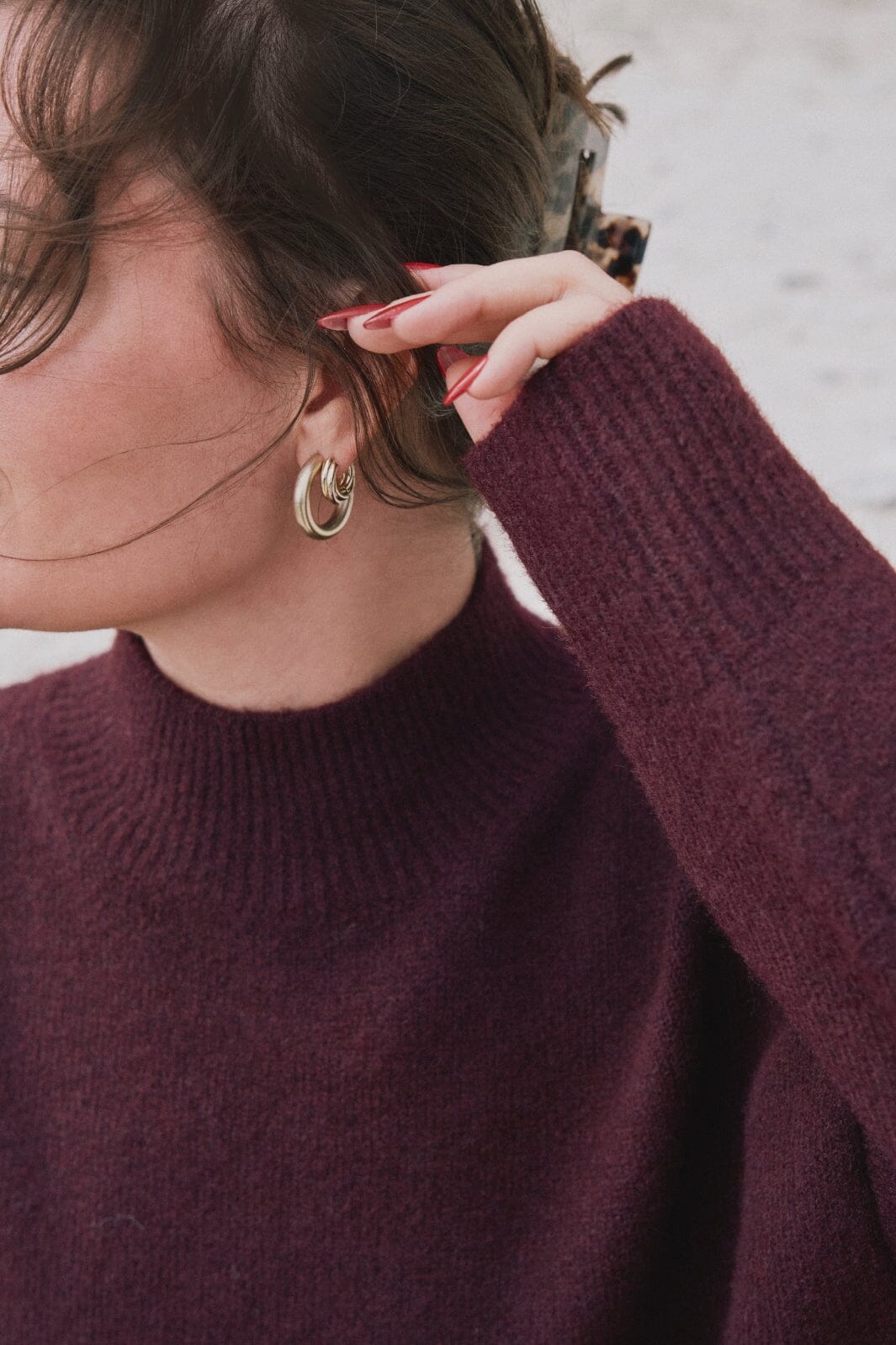 Neo Noir - Paulina Knit Blouse - Wine Strikbluser