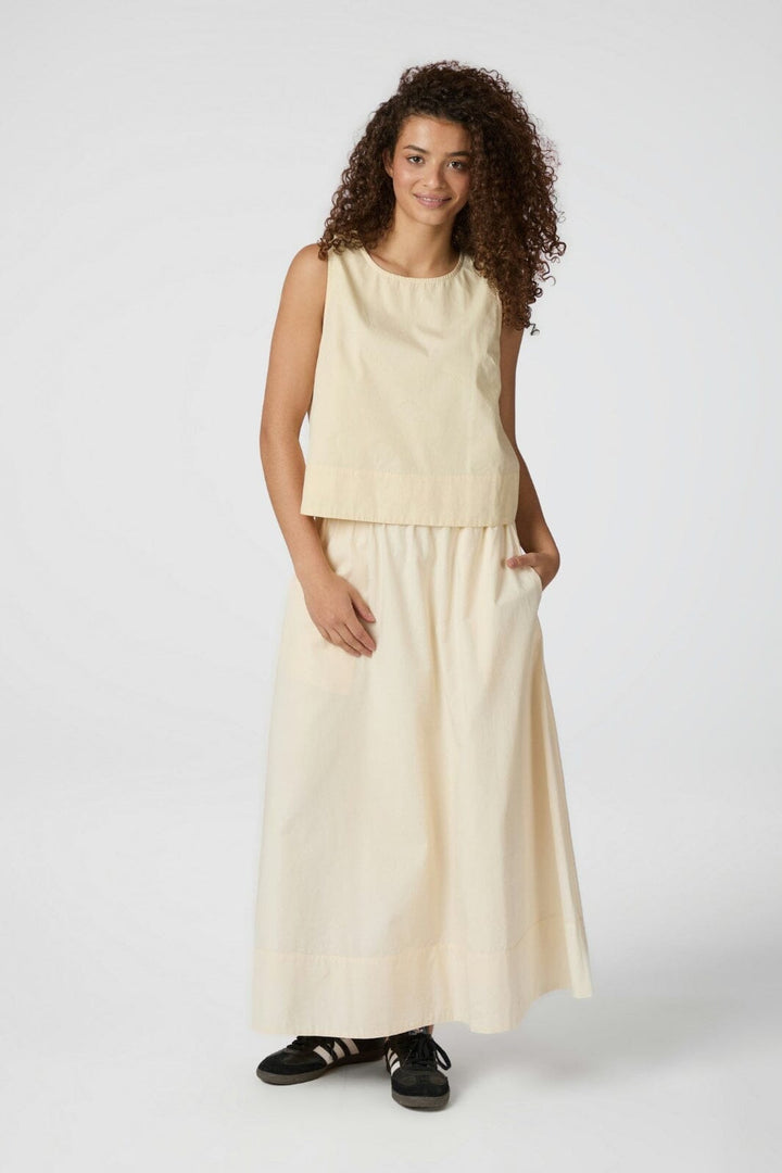 Neo Noir - Polly C Poplin Top - Light Yellow