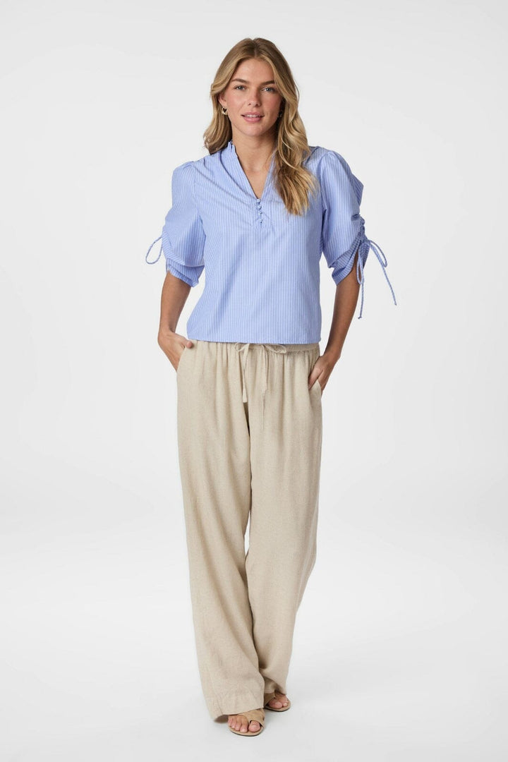 Neo Noir - Ratta Stripe Blouse 166143 - 554 - Sky Blue