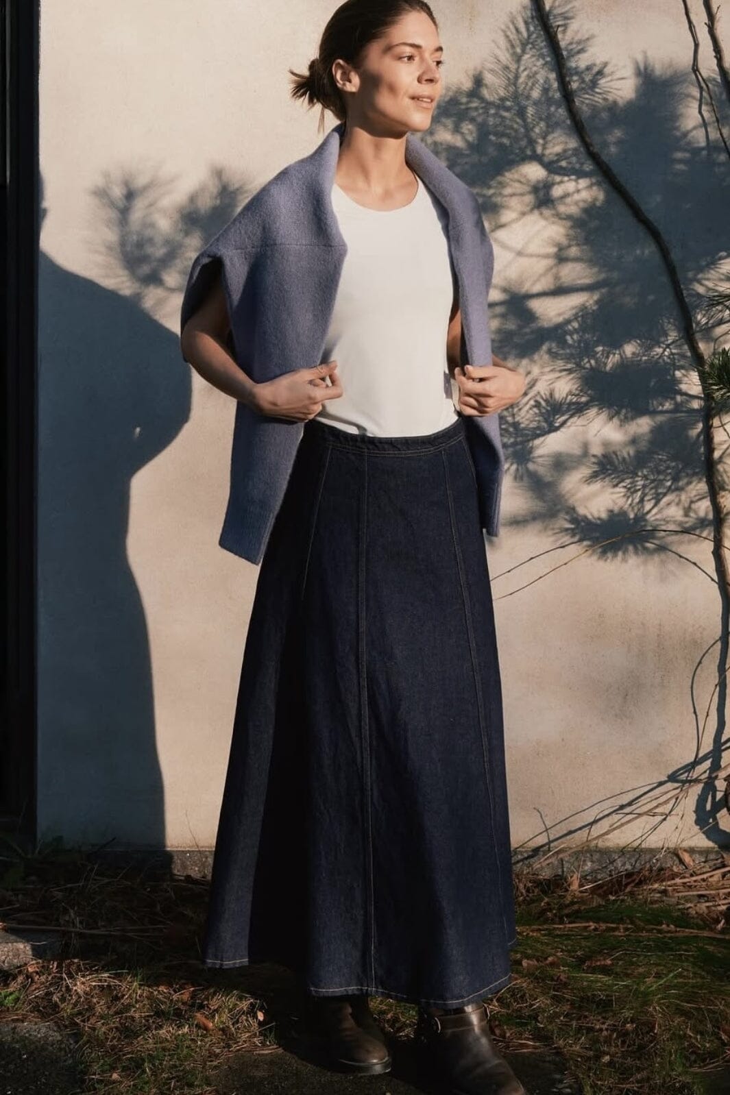 Neo Noir - Raya Denim Skirt 164339 - 534 - Dark Blue Nederdele