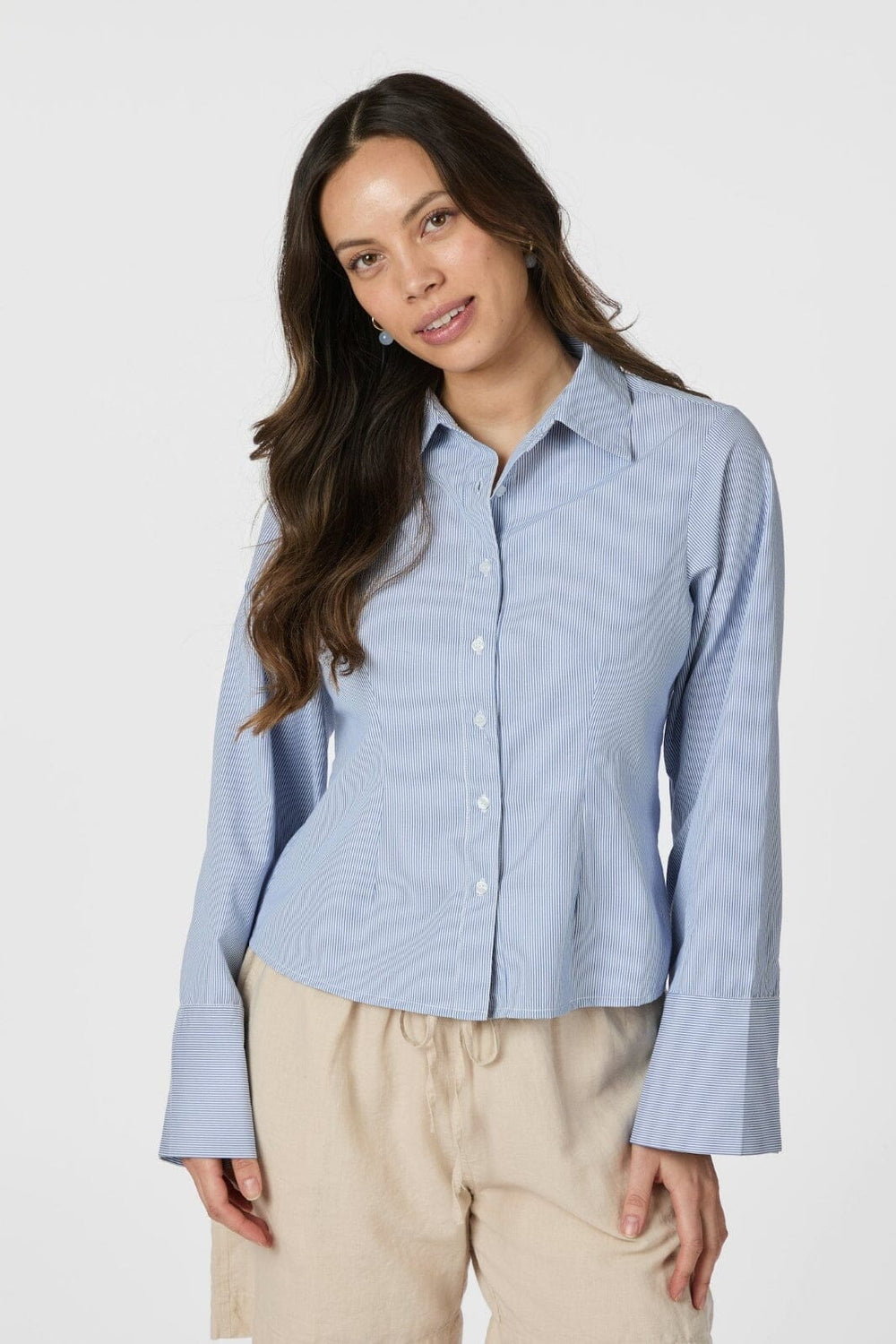 Neo Noir - Rosa Mini Stripe Shirt 166144 - 140 - Blue