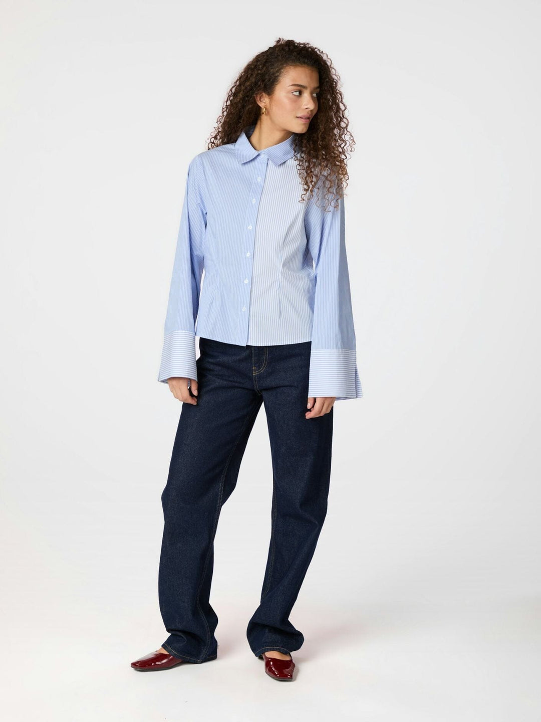 Neo Noir - Rosa Mix Stripe Shirt 164481 - 145 - Light Blue Skjorter